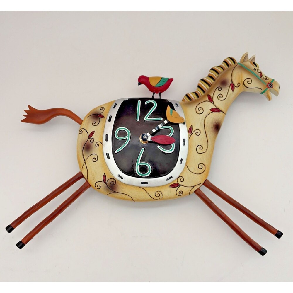 Allen Designs Michelle Allen Horse Play Wall Clock Working - Missing Pendulum